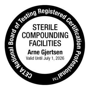 Arne Gjertsen, Stamp for CETA National Board of Testing Registered Certification Professional for Sterile Compounding Facilities