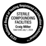 Craig Miller, Stamp for CETA National Board of Testing Registered Certification Professional for Sterile Compounding Facilities